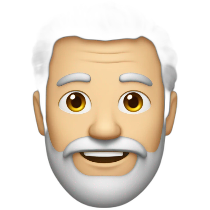 hombre de 70 años con canas, rulo barba  emoji