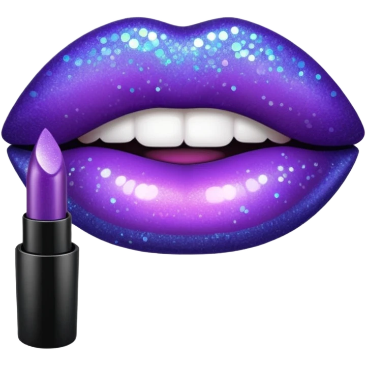 glitter purple lipstick emoji
