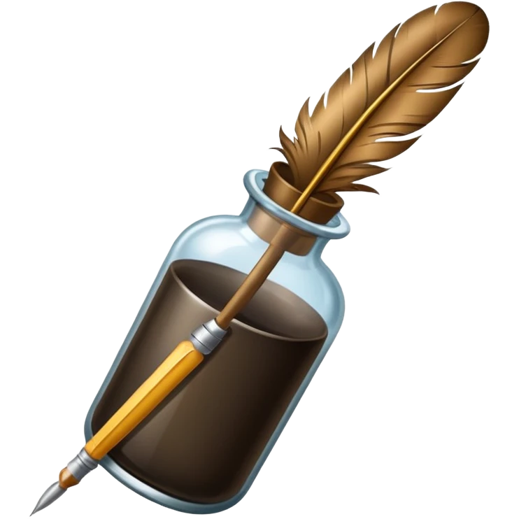 feather quill and ink bottle emoji