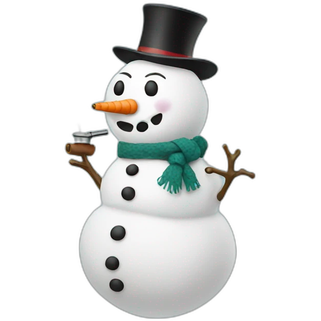 snowman smoking a vape emoji