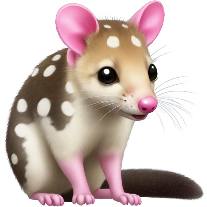 Eastern quoll with a pink bow on its ear  emoji