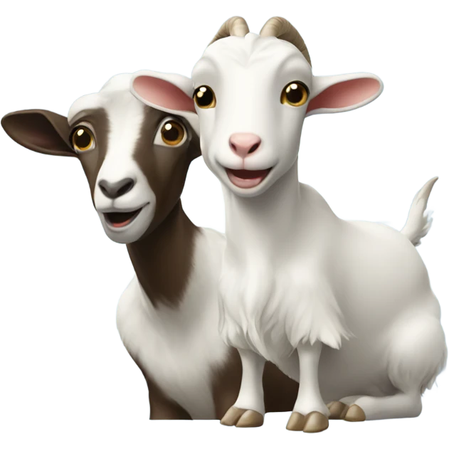Two goats, one is surfing the other is on the phone  emoji
