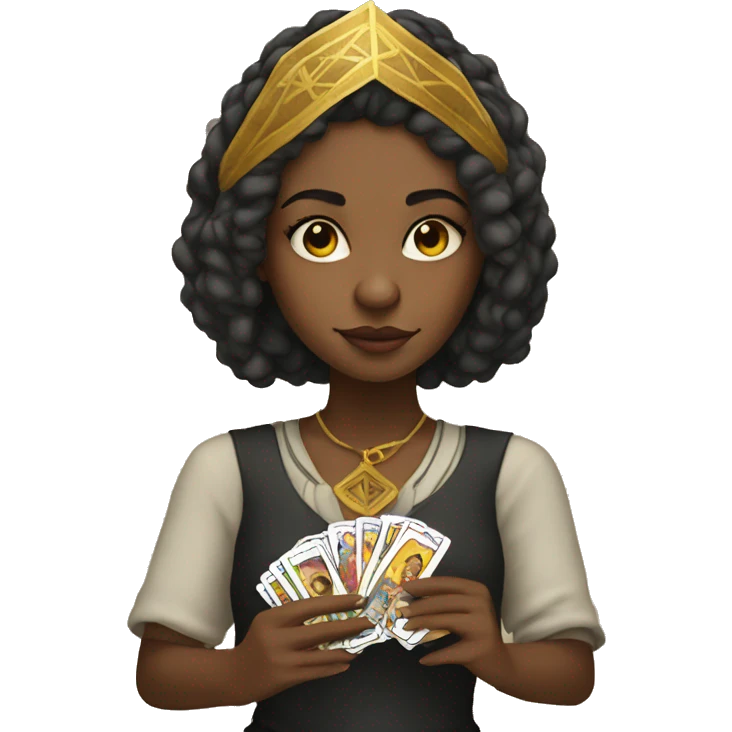 girl with tarot cards emoji
