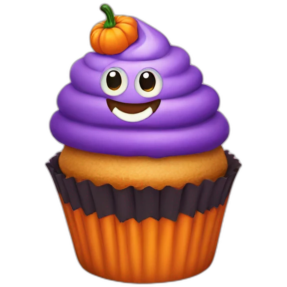 Happy Halloween cupcake emoji