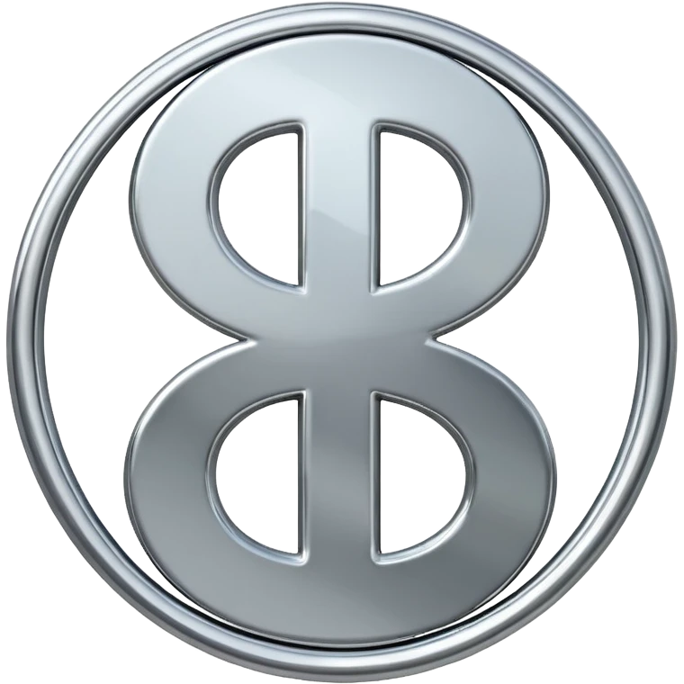 A double dollar sign emoji made of polished silver chrome, smooth metallic surface, glossy reflections, luxury swag vibe, minimal iOS emoji style, centered on white background emoji