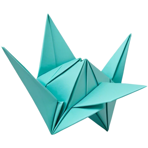 Cinematic Realistic depiction of an elegant origami creation, rendered with delicate paper textures and intricate folds, set on a minimalist background with soft, diffuse lighting that accentuates its artistic precision emoji