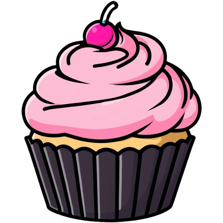cupcake with pink icing emoji