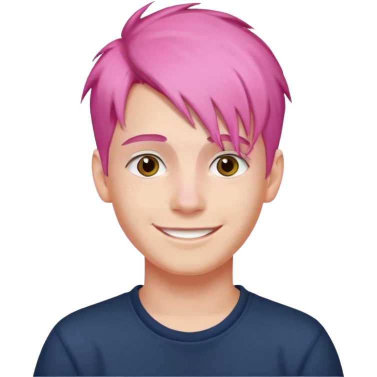 boy, pink hair, 20 years old emoji