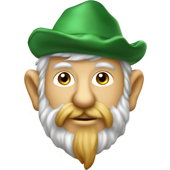 Gnomi bassi verdi vecchi con cappello e bastone  emoji