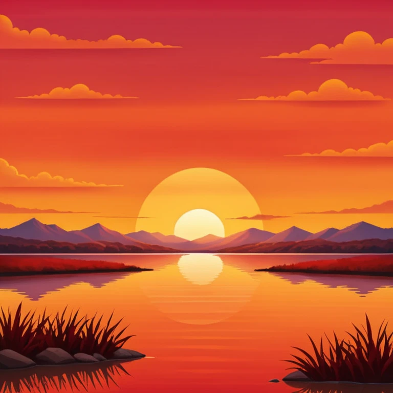 sunset in lake in Texas emoji
