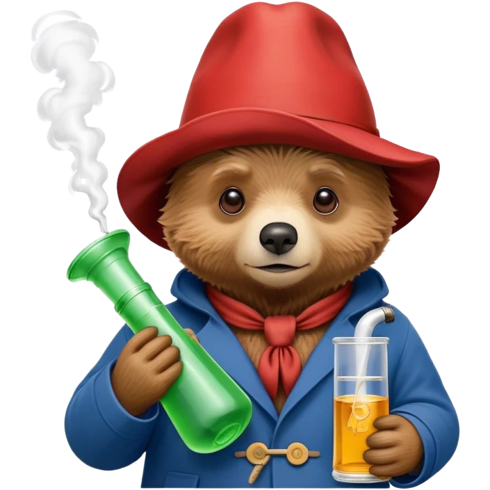 Paddington bear hitting a bong emoji
