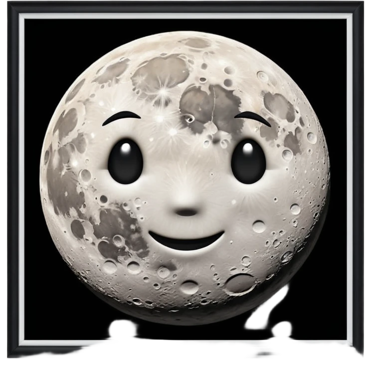 Create a emoji hidden S in moon surface  emoji