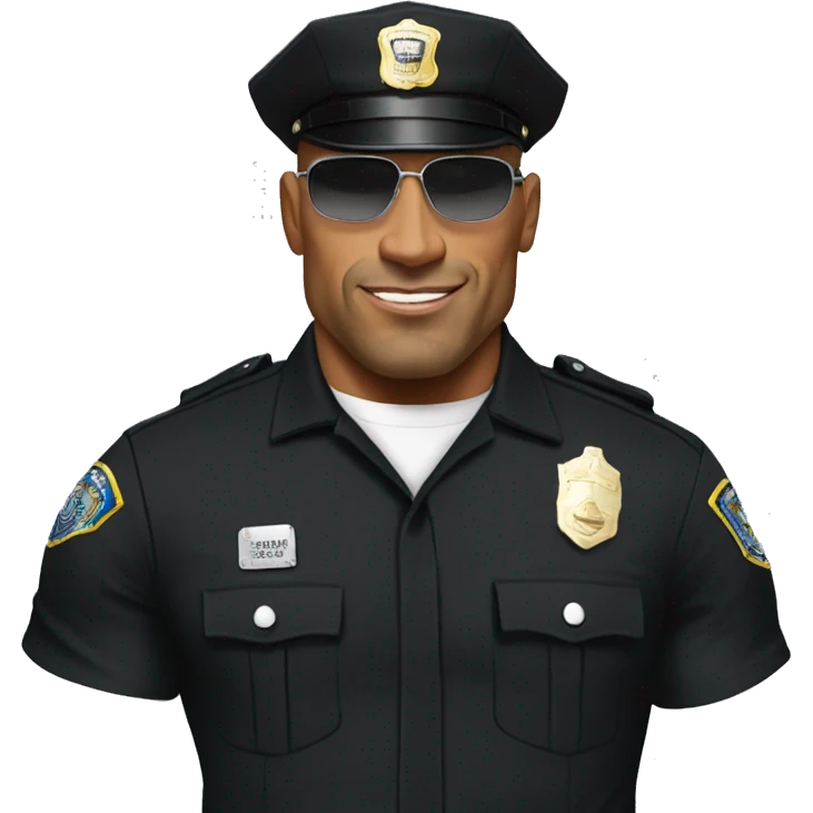 the rock in a cop outfit no hat emoji