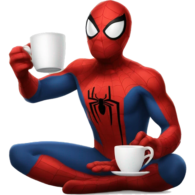 Spider-Man drinking coffee emoji