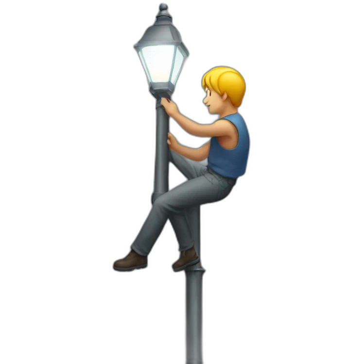 man climbing lamp post emoji