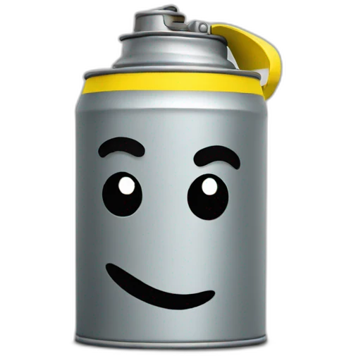Spraycan with face emoji