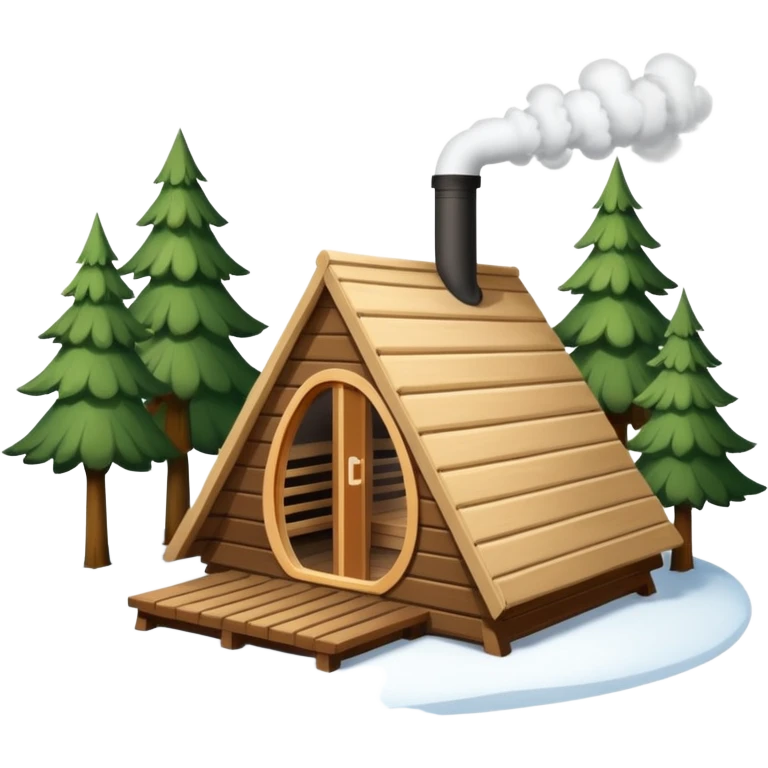 la tent that is a sauna and its smoke out the pipe try one with snow and trees around also
ag den mer som en rundt firkant og sort, også kan det stå SAUNA på emoji