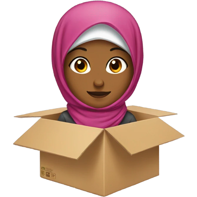Hijab girl inside of a box emoji