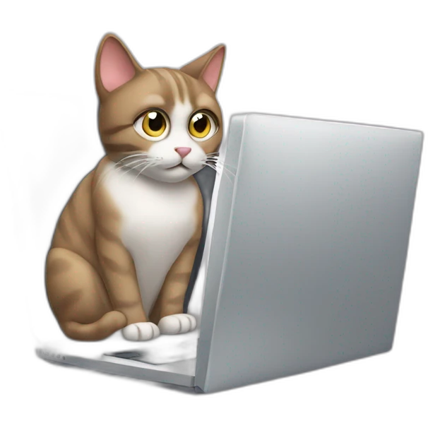 cat sitting at a computer emoji