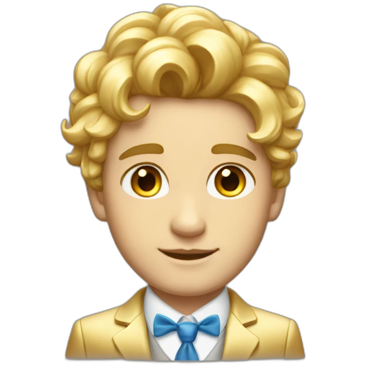 Posh-boy-with-golden-suit-and-blue-eyes-and-rainbow-unicorn-hair emoji