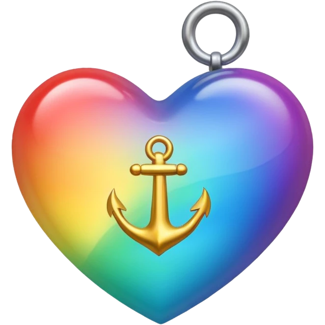 heart with rainbow gradient and anchor emoji