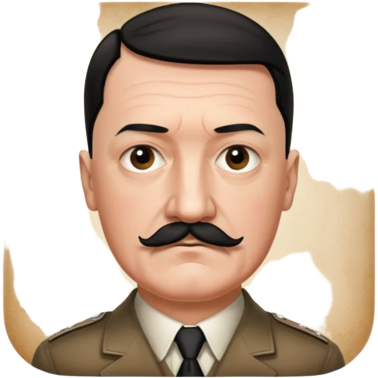 Je veux un emoji représentant adolf Hitler portant une moustache noir et carré rajoute son symbole  emoji