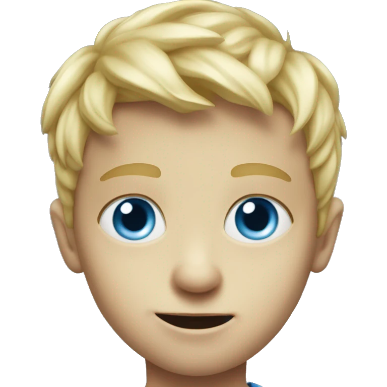 blue eyed hyperrealistic super scary blond boy emoji