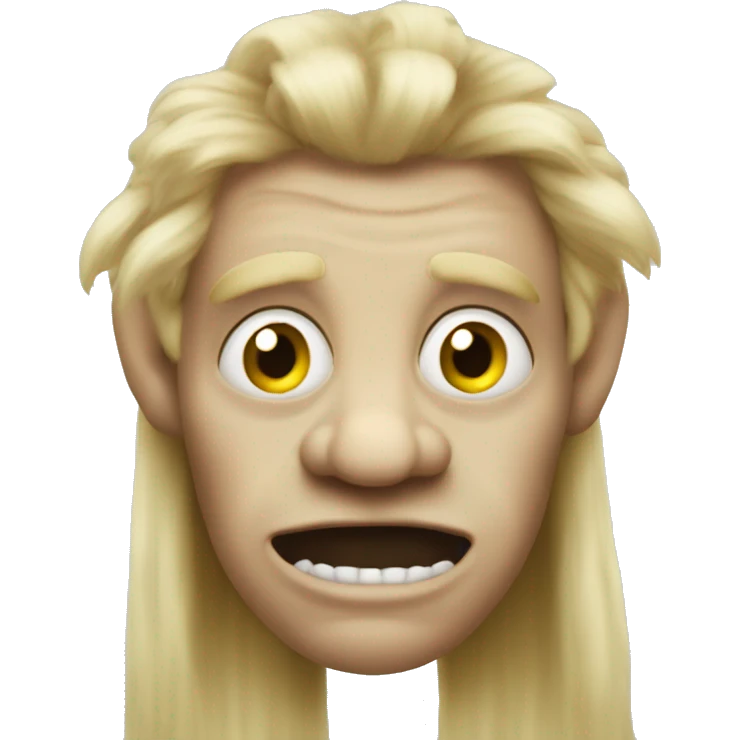 Ugly troll with long luscious blonde hair emoji