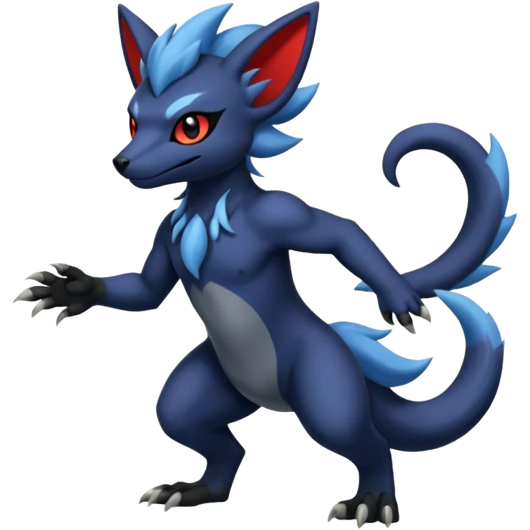 Exotic colorful cool handsome elemental exotic Zorua-Absol-Salandit-fusion (full body) emoji