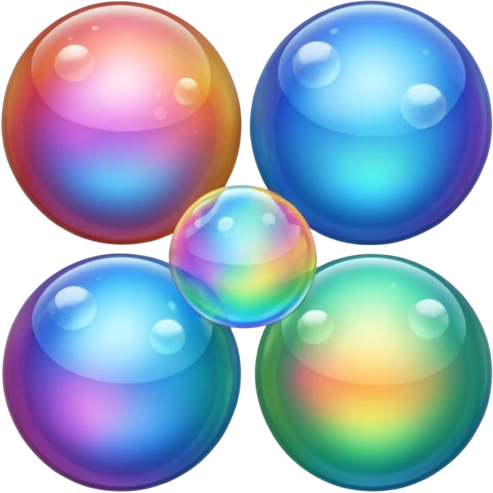 multiple bubbles each one separate emoji
