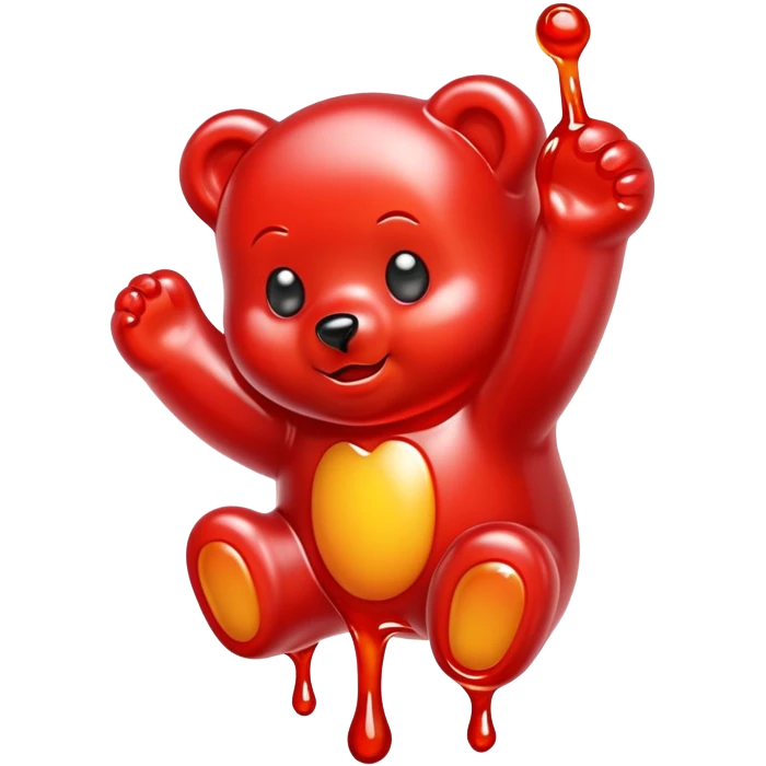 Gummy bear with chamoy dripping  emoji