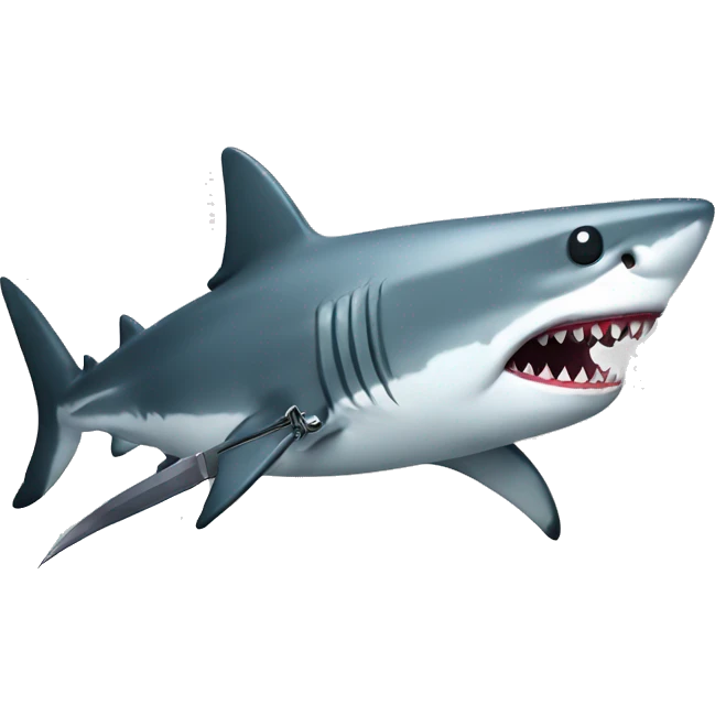 Shark with knife emoji