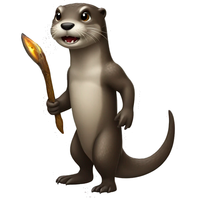 Otter in universe hunting s t rex  emoji