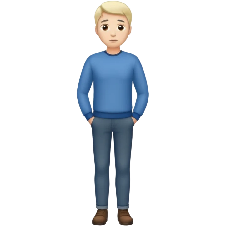 مرد ایستاده کامل در حال فکر کردن emoji