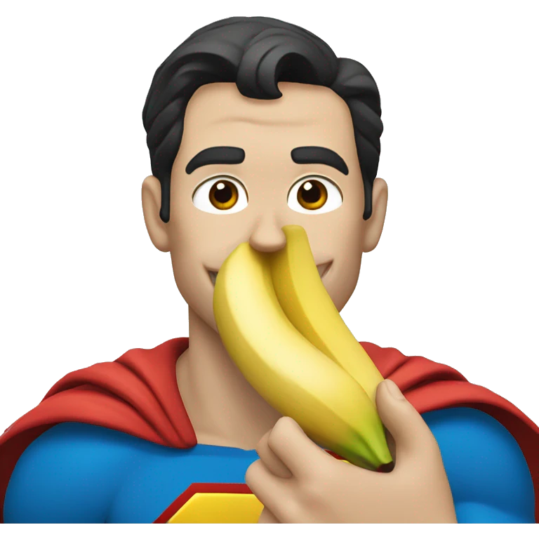 Superman eating a banana emoji