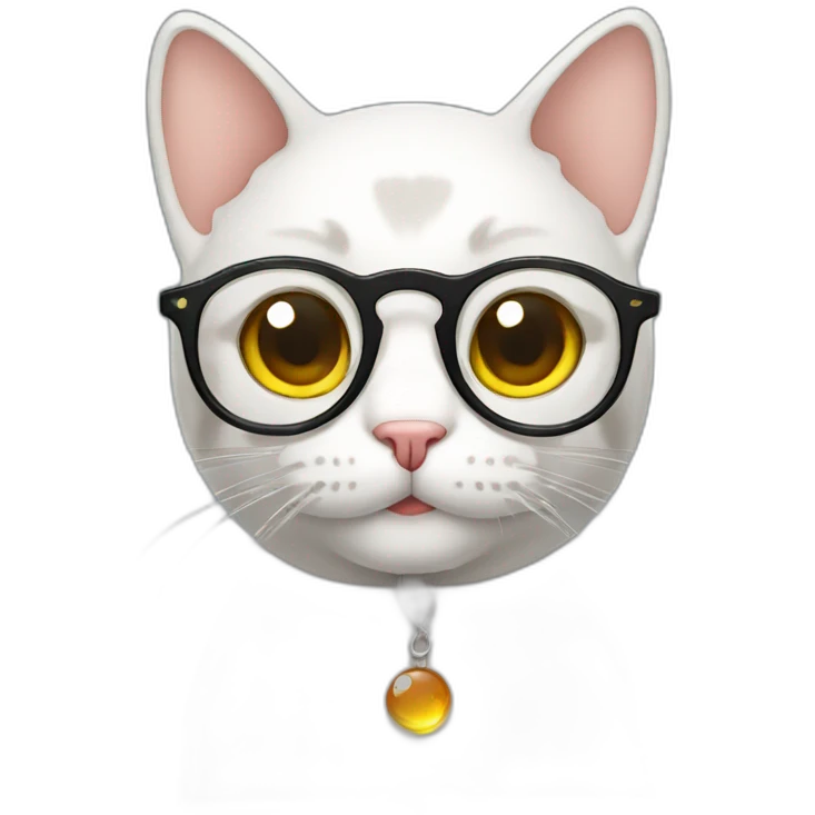 cat with glass emoji