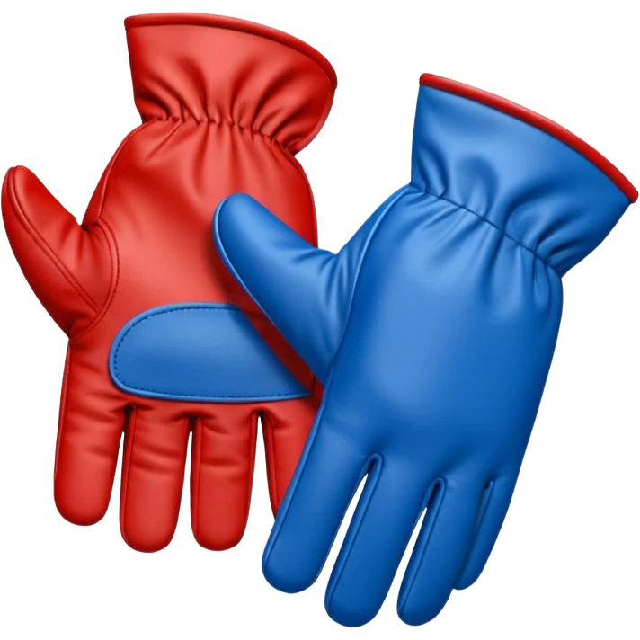 One Hand glove in blue (#00A3E0) and red (#F9423A)  emoji