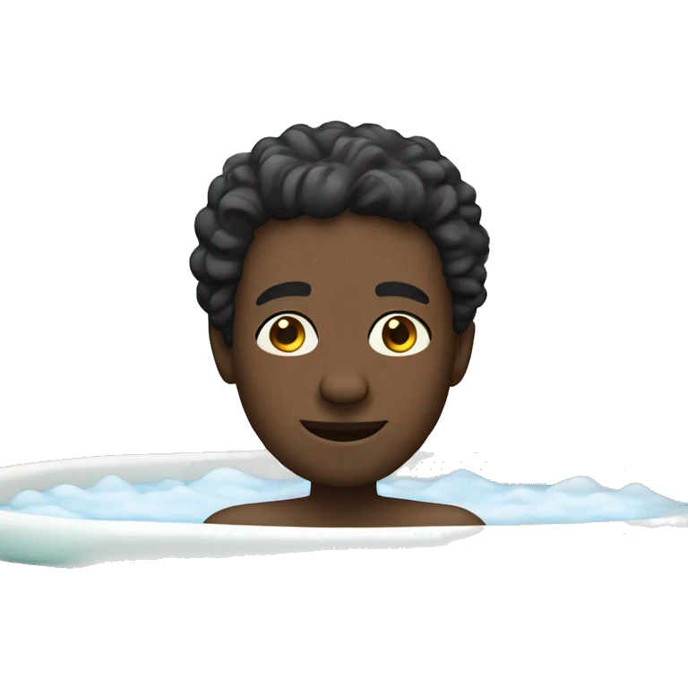 Black man in bath emoji