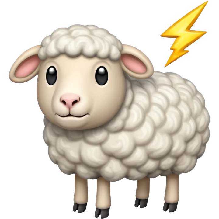 Sheep getting hit by lightning emoji