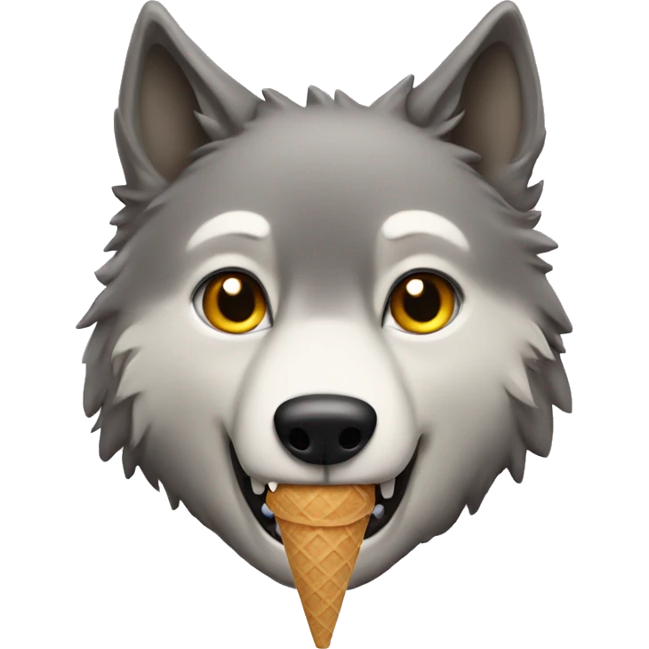 Wolf eating ice cream emoji