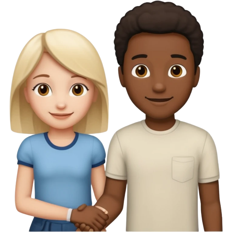 black man and white girl holding hands  emoji