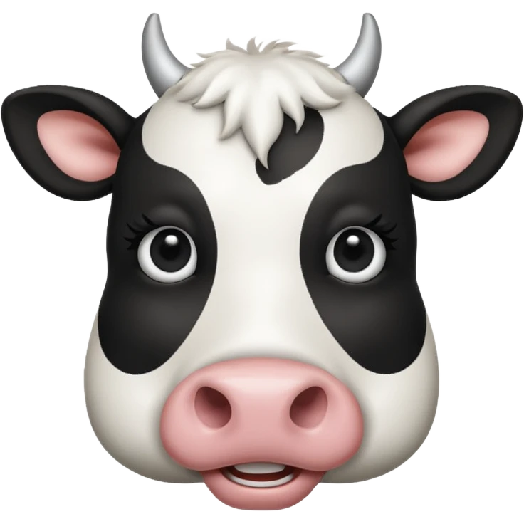 simple cow face, very simple dot eyes emoji