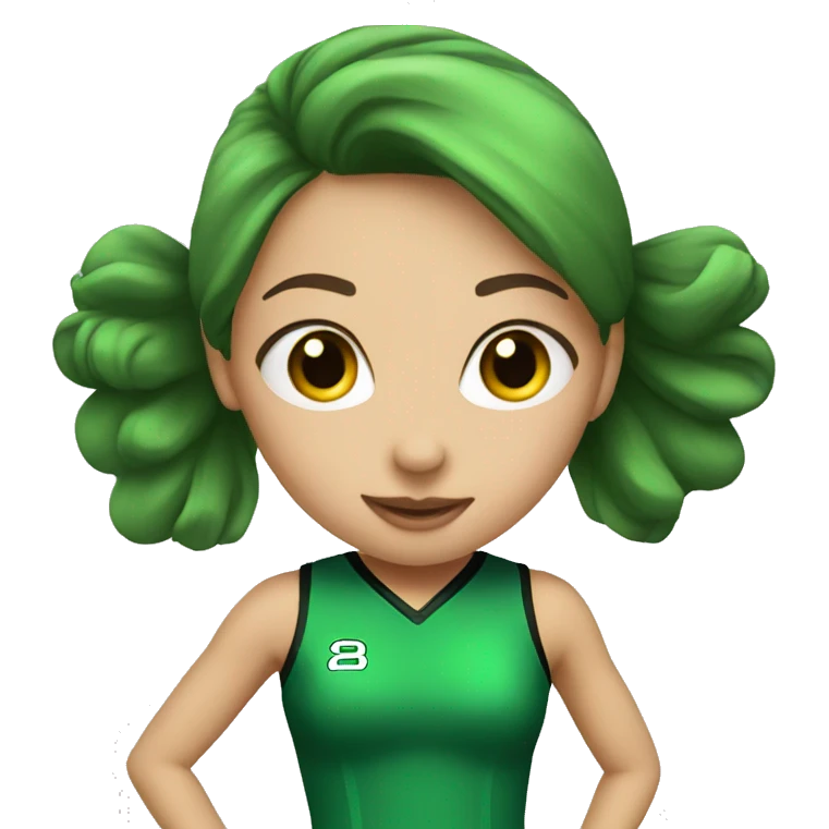 Cheerleader in green uniform  emoji