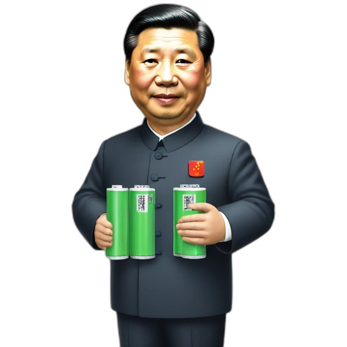 Xi Jinping holding li-ion batteries emoji