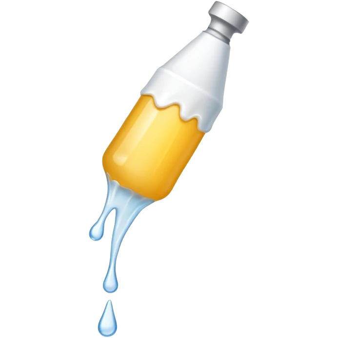 individual white glue drops falling and dripping out of a tube emoji