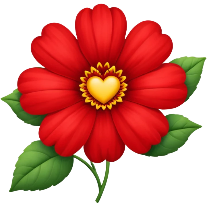 a red flower heart emoji emoji