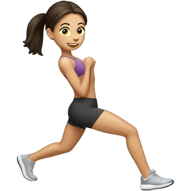 Brunette girl exercising  emoji