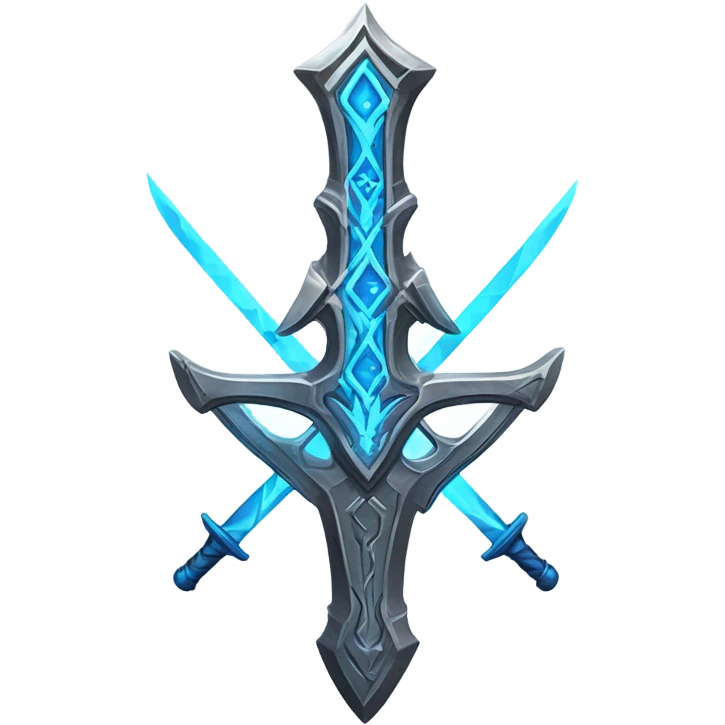 space multiblade cross sword-with-blue-ray-blade emoji