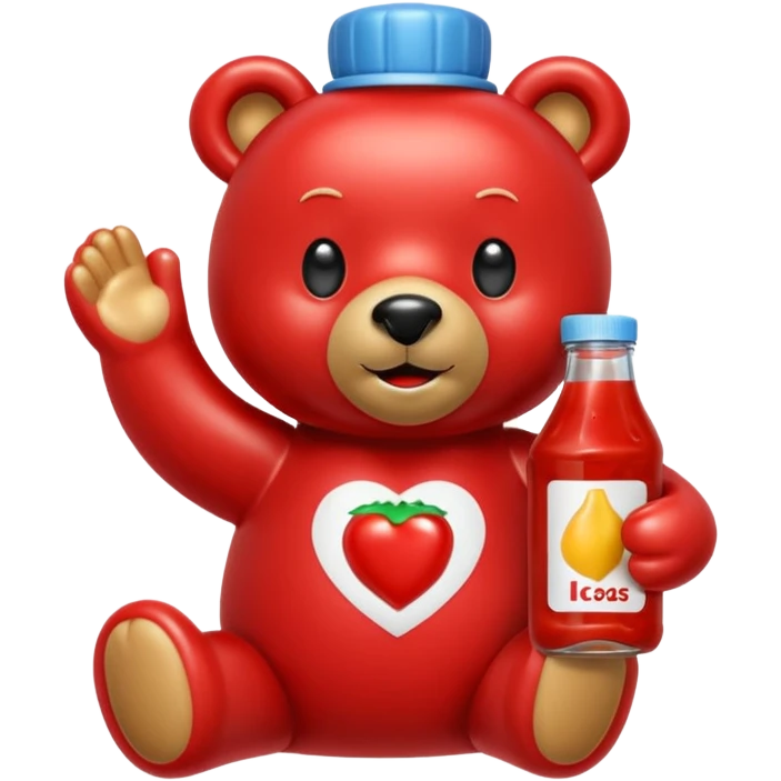 Make an emoji out of a ketchup bear. emoji