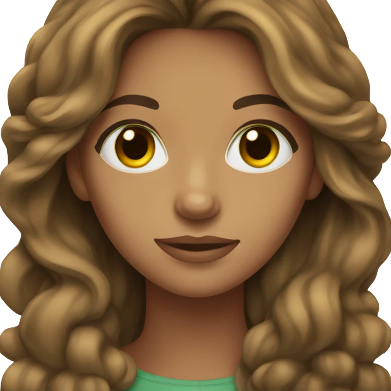 Woman of 26 years old with brown air and green/brown eyes emoji
